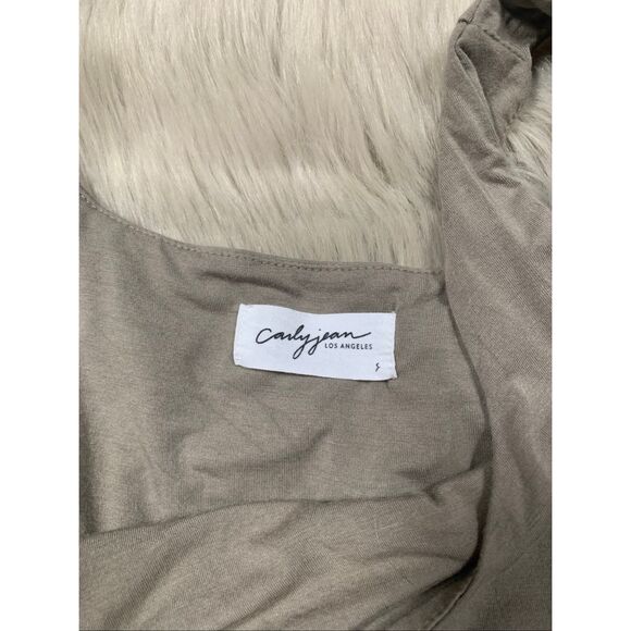 Carly Jean Los Angeles CJLA Olive Green Tank Top Small - Picture 3 of 7